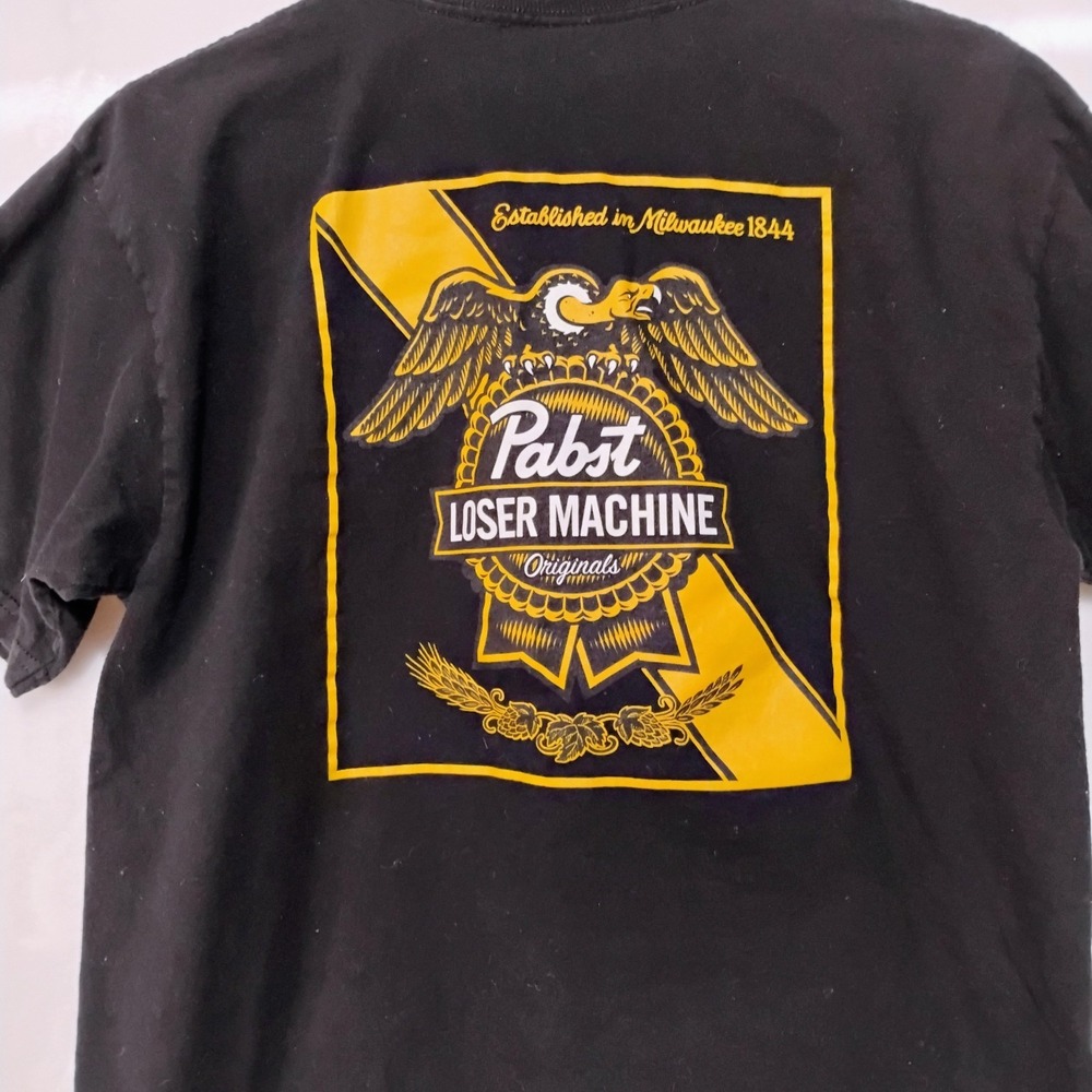 Loser Machine x Pabst Gold Blue Ribbon Mens Medium Black Short Sleeve T Shirt